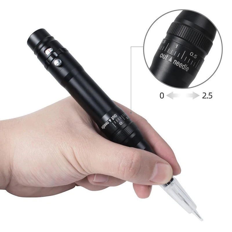 Máquina profesional de micropigmentación para tatuaje de cejas con batería.