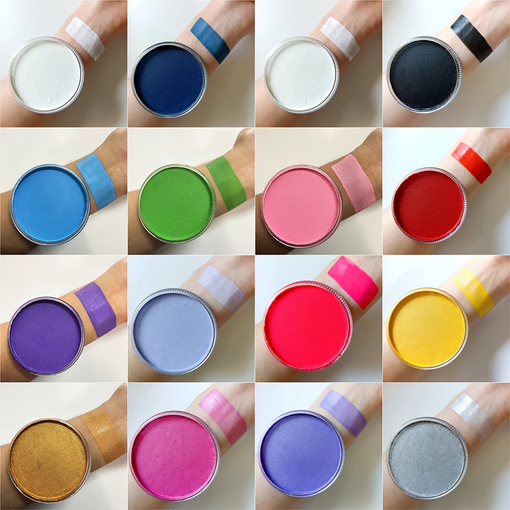 30g Professional Face Paint - Water Based Pastel & Neon UV Colours for Body Art