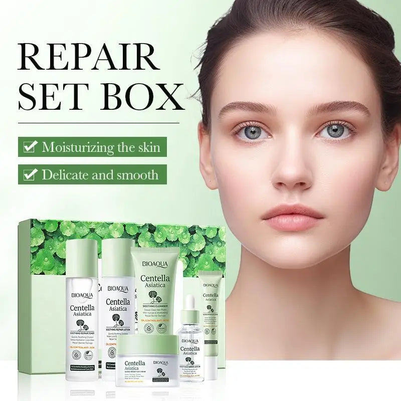 Set de cosmética japonesa para el cuidado de la piel con centella asiática: 6 productos