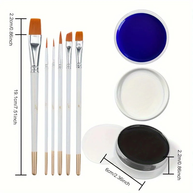 Oil-Based Face & Body Paint 30 g – Halloween & SFX Makeup, Singles, Duos & Sets with Brushes