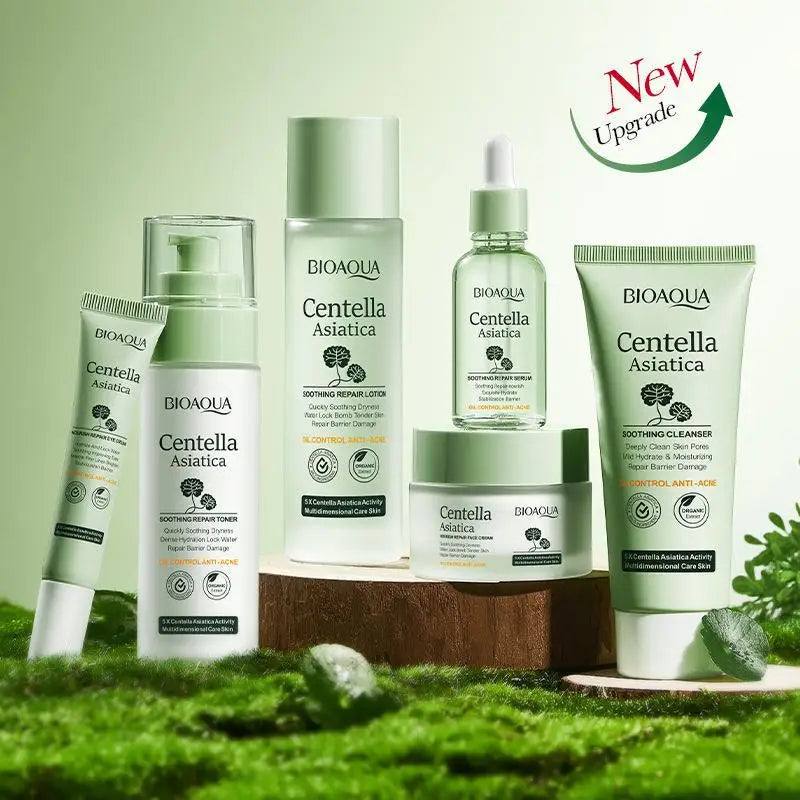 Set de cosmética japonesa para el cuidado de la piel con centella asiática: 6 productos