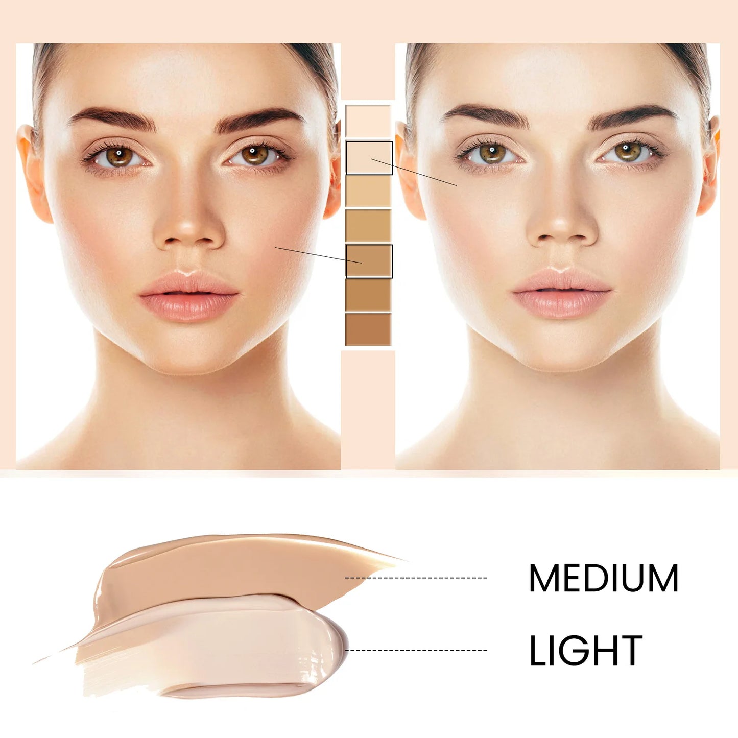 Base de maquillaje hidratante CC resistente al agua y natural
