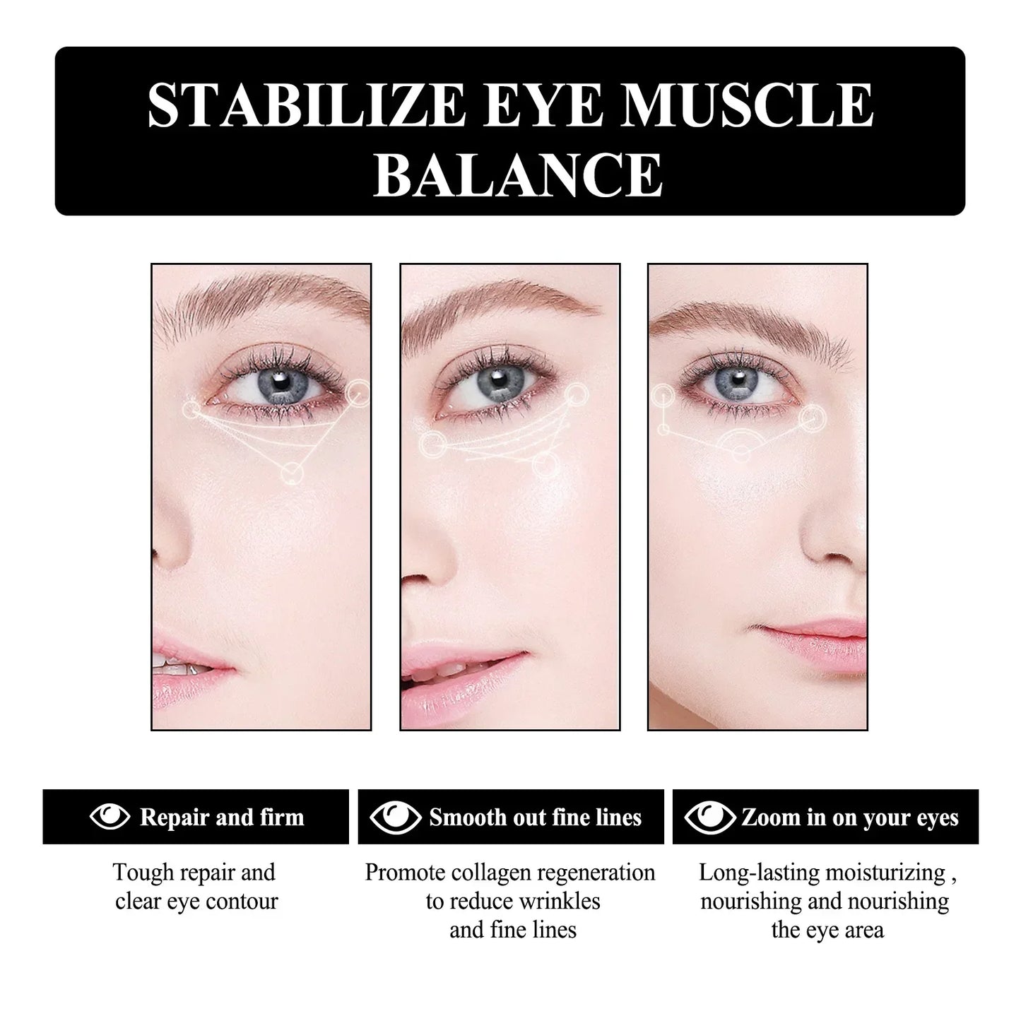Snake venom and polypeptide eye brightening cream, anti-dark circles serum 30g.
