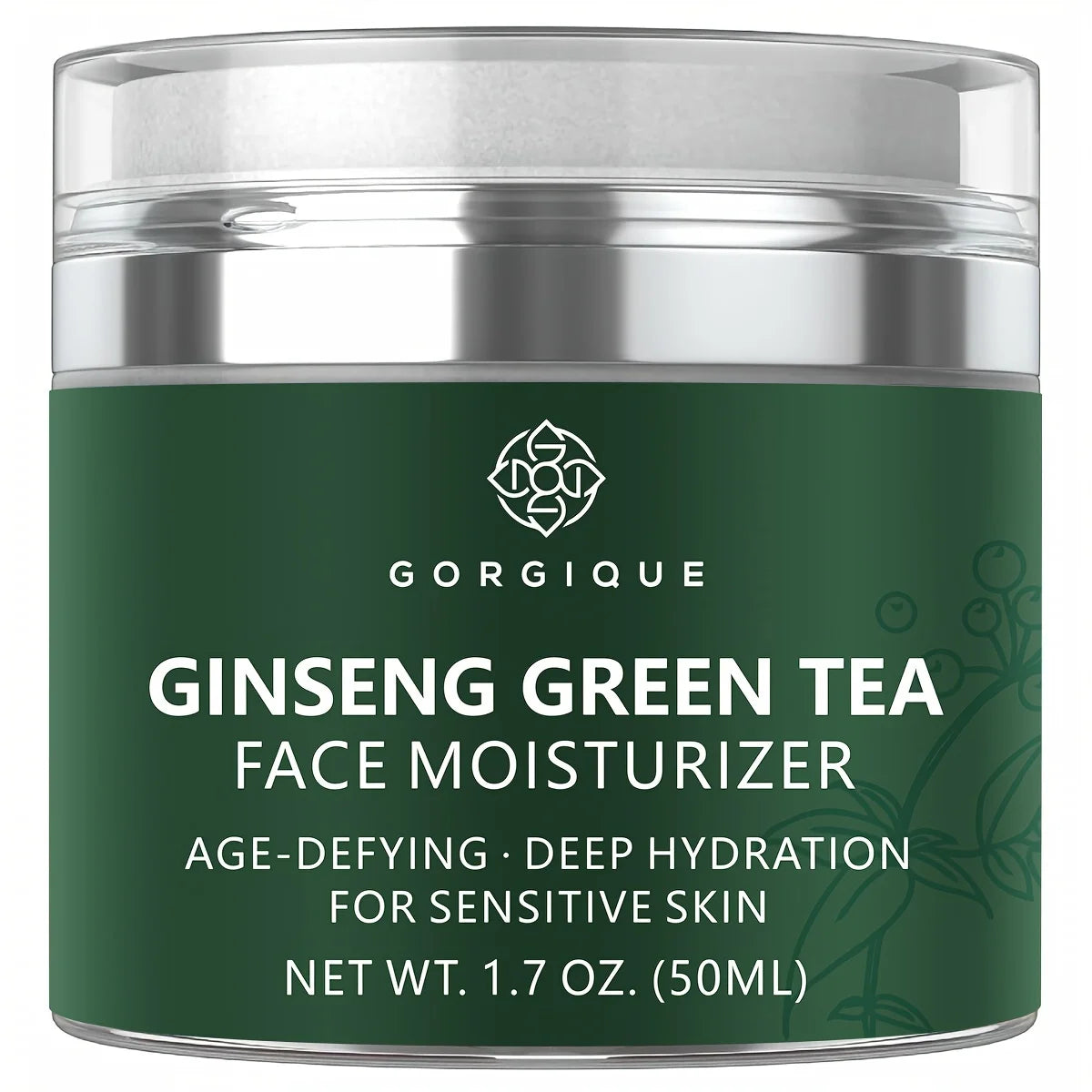 Hidratante facial a base de agua con ácido hialurónico, vitaminas C y E, té verde y aloe orgánico
