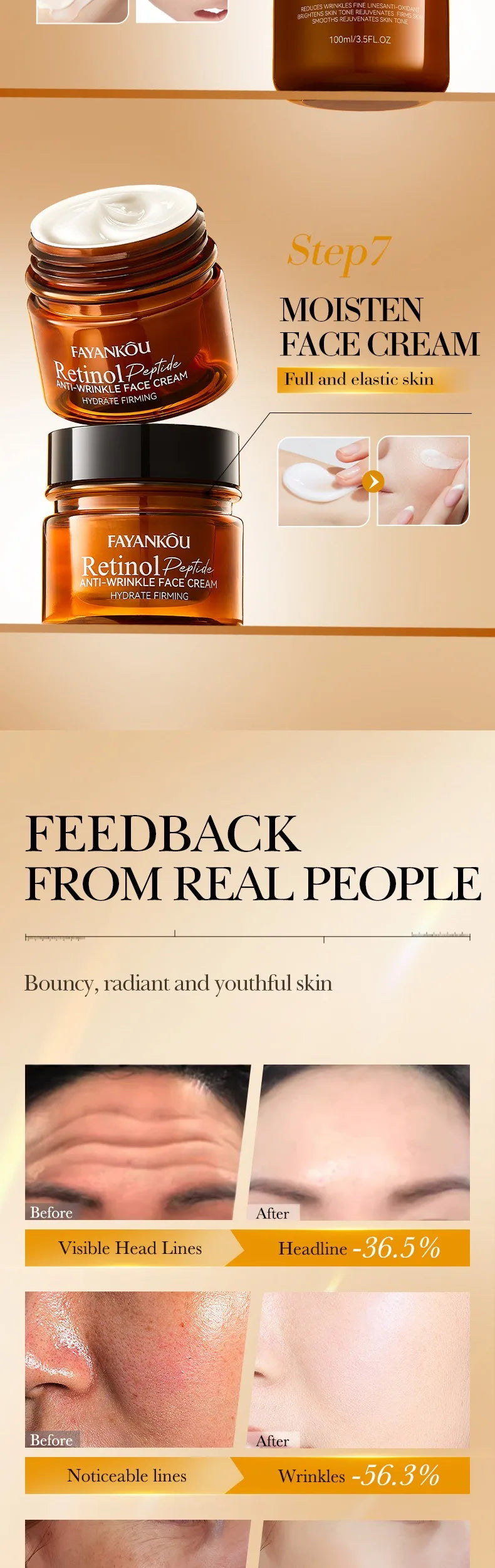 Kit de cuidado de la piel antiarrugas con péptidos de retinol de Corea: calidad superior
