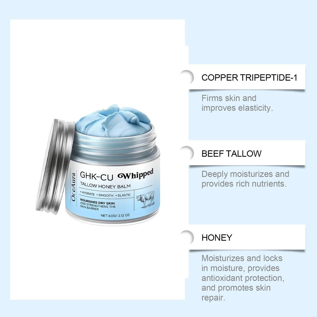 Copper peptide blue balm with manuka honey by RAVEN KRONE, detail 9