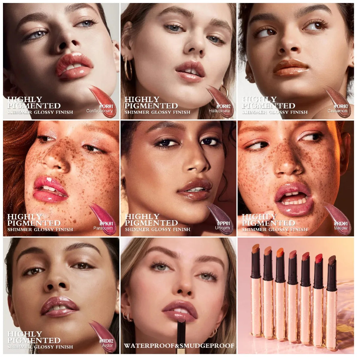 Long-lasting moisturising pearlescent lipstick – Glossy lip balm