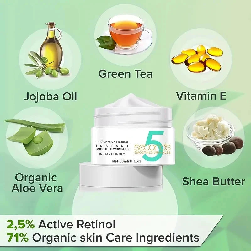 5 Seconds Anti-Wrinkle Retinol Face Cream: Instant Lifting and Firming Effects
