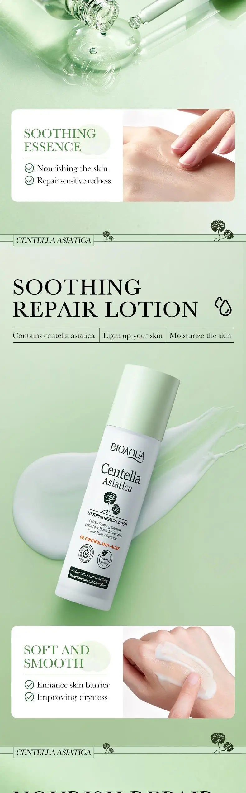 Set de cosmética japonesa para el cuidado de la piel con centella asiática: 6 productos