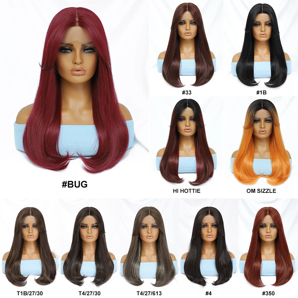 Peluca sintética recta con encaje frontal para cosplay: elegancia y versatilidad para todos los días