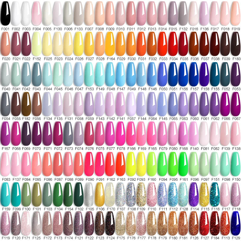 Esmalte de uñas en gel de 129 colores y 7 ml: barniz de manicura semipermanente con curado LED/UV