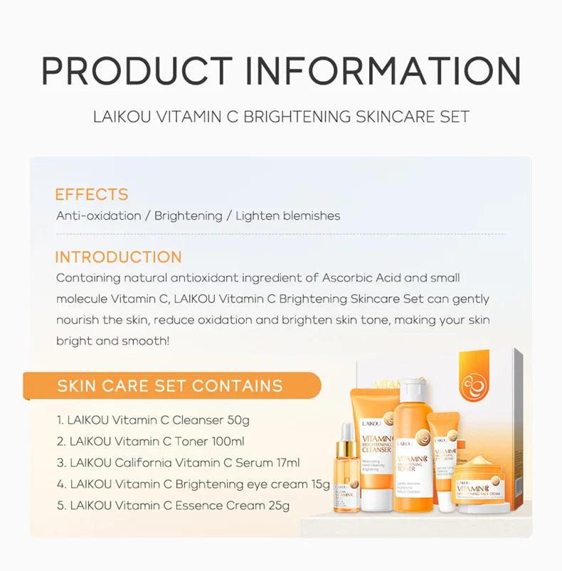 Set de cuidado de la piel con vitamina C - 5 piezas