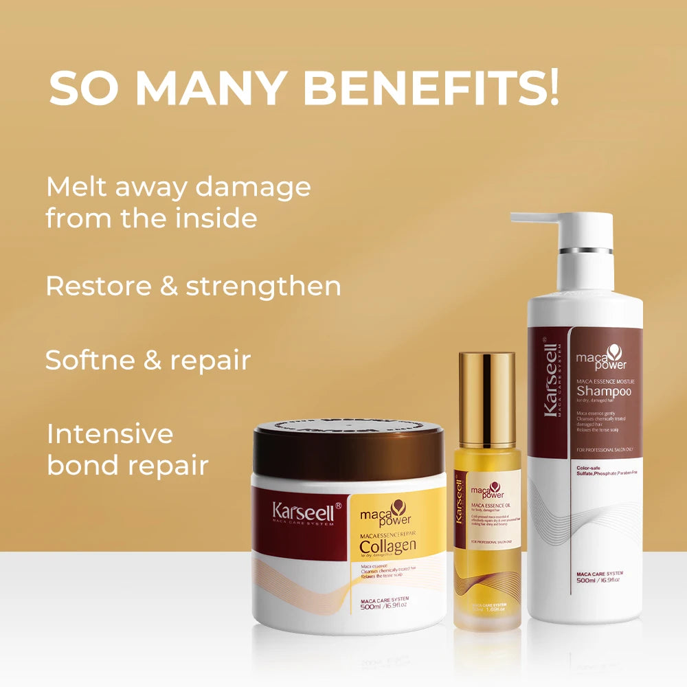 3 Pack Collagen + Argan Oil + Hydrating Shampoo Hair Mask Set