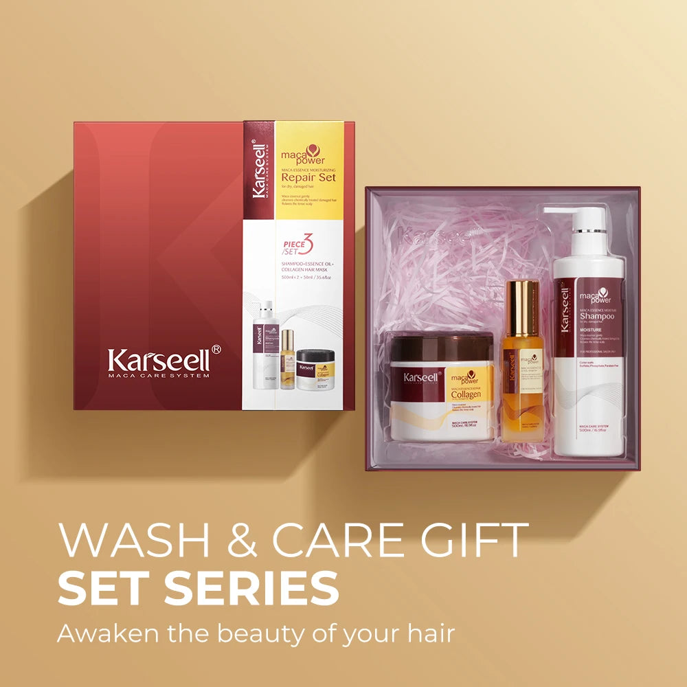 3 Pack Collagen + Argan Oil + Hydrating Shampoo Hair Mask Set