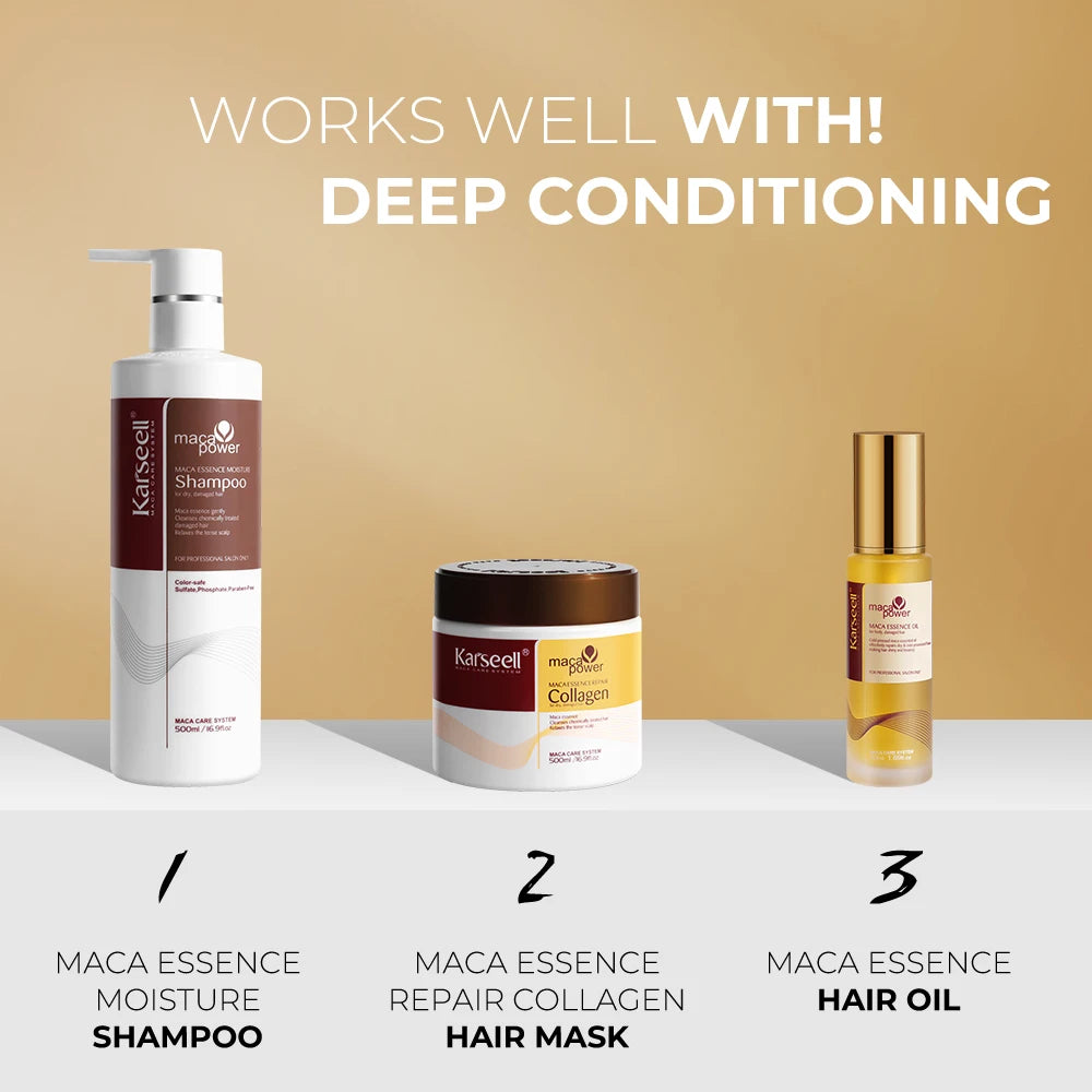 3 Pack Collagen + Argan Oil + Hydrating Shampoo Hair Mask Set