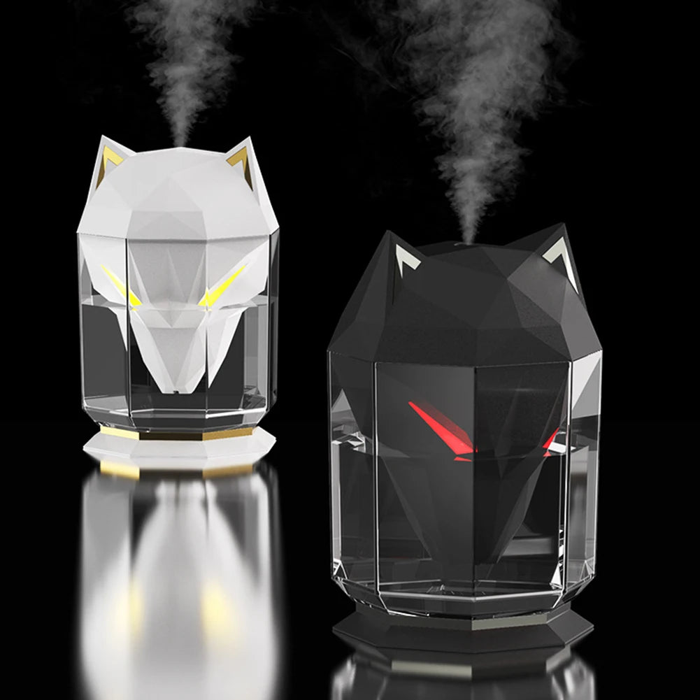 Humidificador de aire de escritorio War Wolf, purificador de aire doméstico, eléctrico, de gran capacidad, con luz LED, recargable por USB, para el hogar y el dormitorio