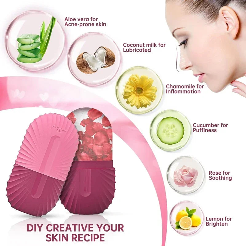 Silicone Facial Ice Roller – Anti-Puffiness, Shrinks Pores & Refreshes Skin