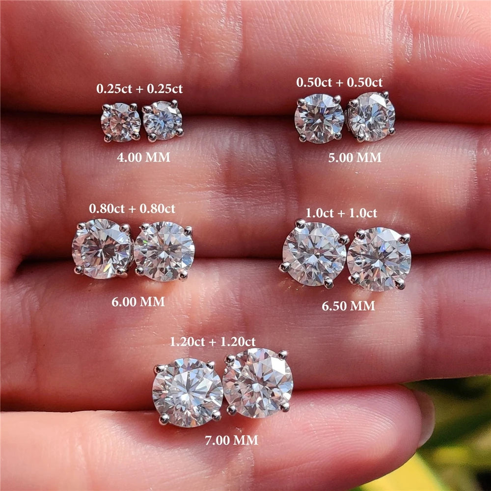 Pendientes de moissanita en plata de ley 925