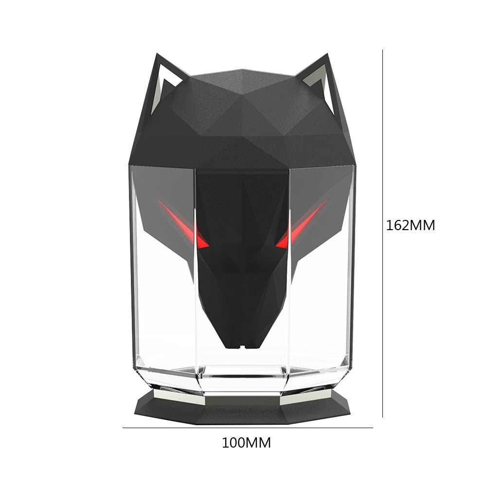 Humidificador de aire de escritorio War Wolf, purificador de aire doméstico, eléctrico, de gran capacidad, con luz LED, recargable por USB, para el hogar y el dormitorio