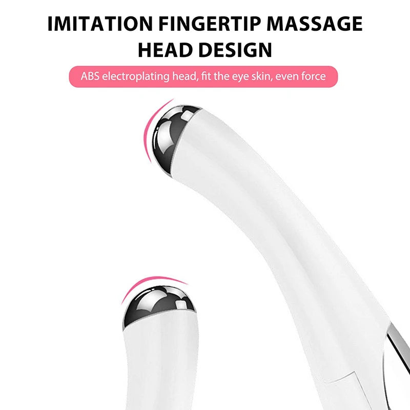 Pink and White Electric Eye Massager – Anti-Wrinkle, Anti-Aging, and Facial Beauty