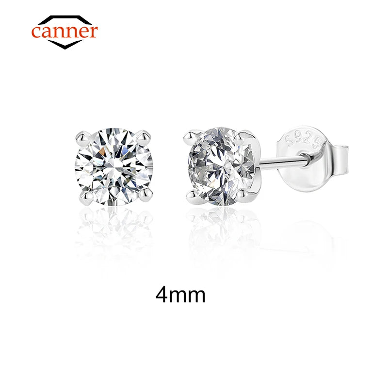Pendientes de moissanita en plata de ley 925