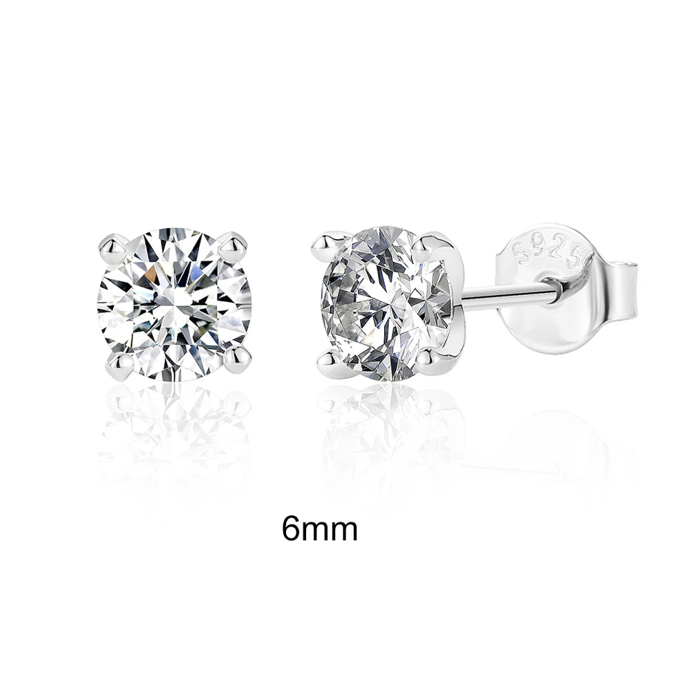 Pendientes de moissanita en plata de ley 925