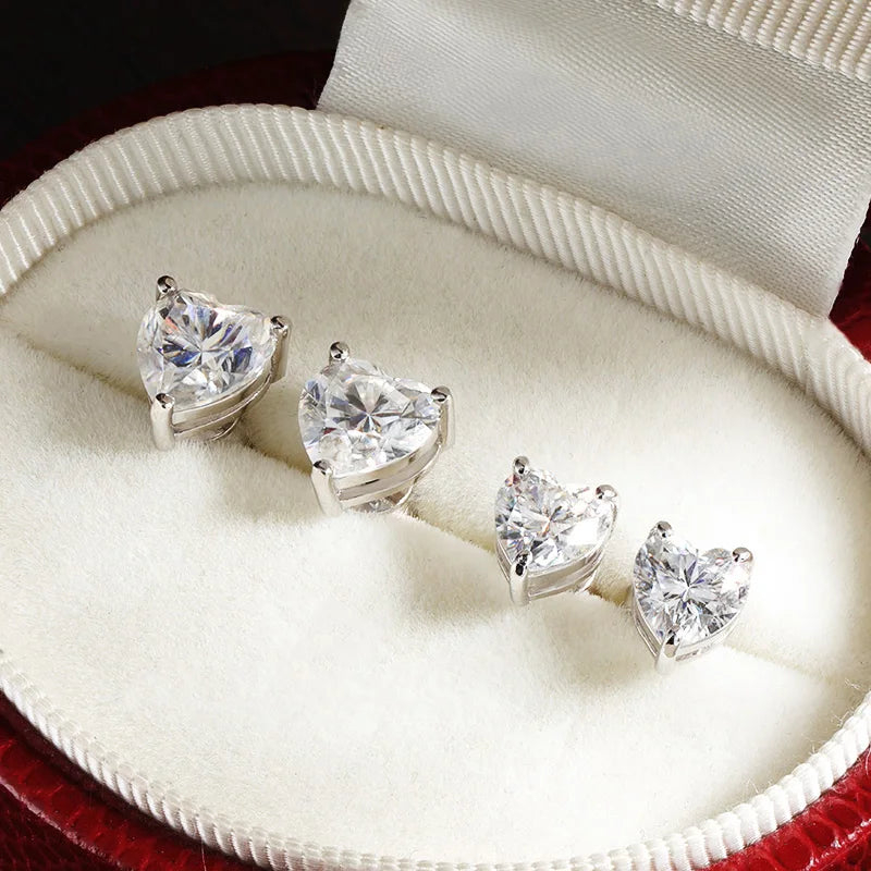 Pendientes de Moissanita con Film Protector AF y Plata de Ley 925 bañada en oro blanco de 18 quilates