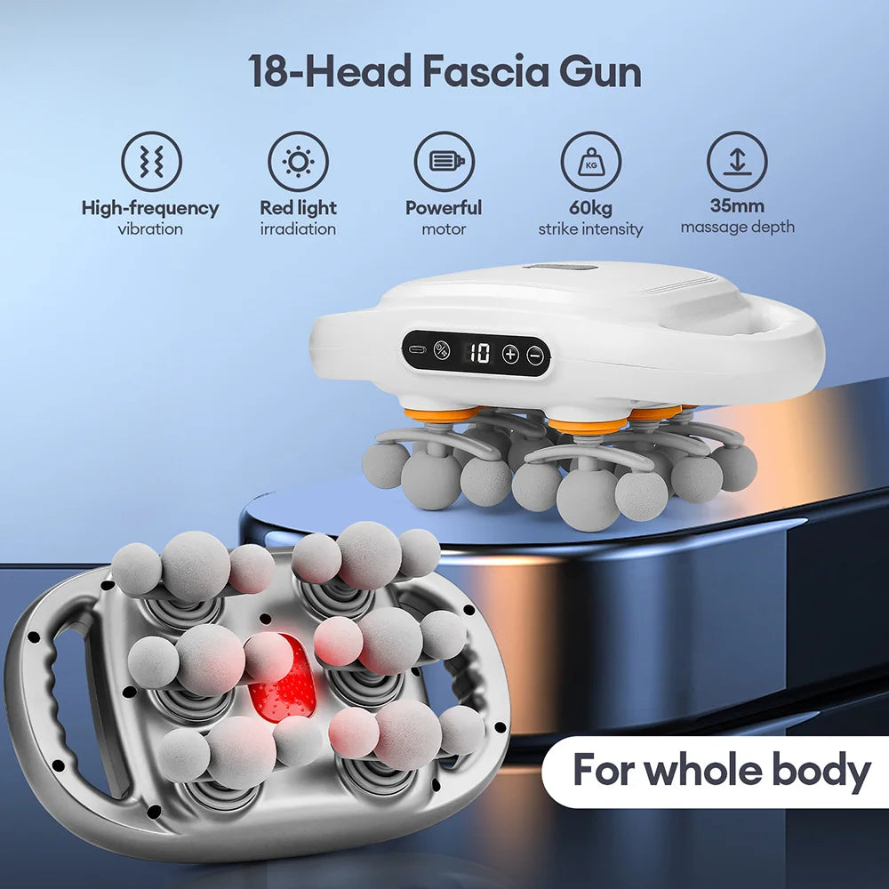 Body Massage Gun with 18 Heads – Muscle Relaxation and Recovery