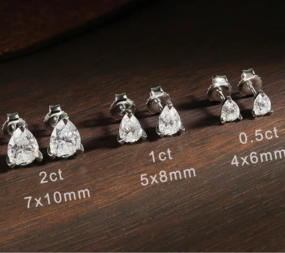 Pendientes de moissanita | Plata de ley 925 con baño de oro blanco de 18 quilates | Brillo excepcional