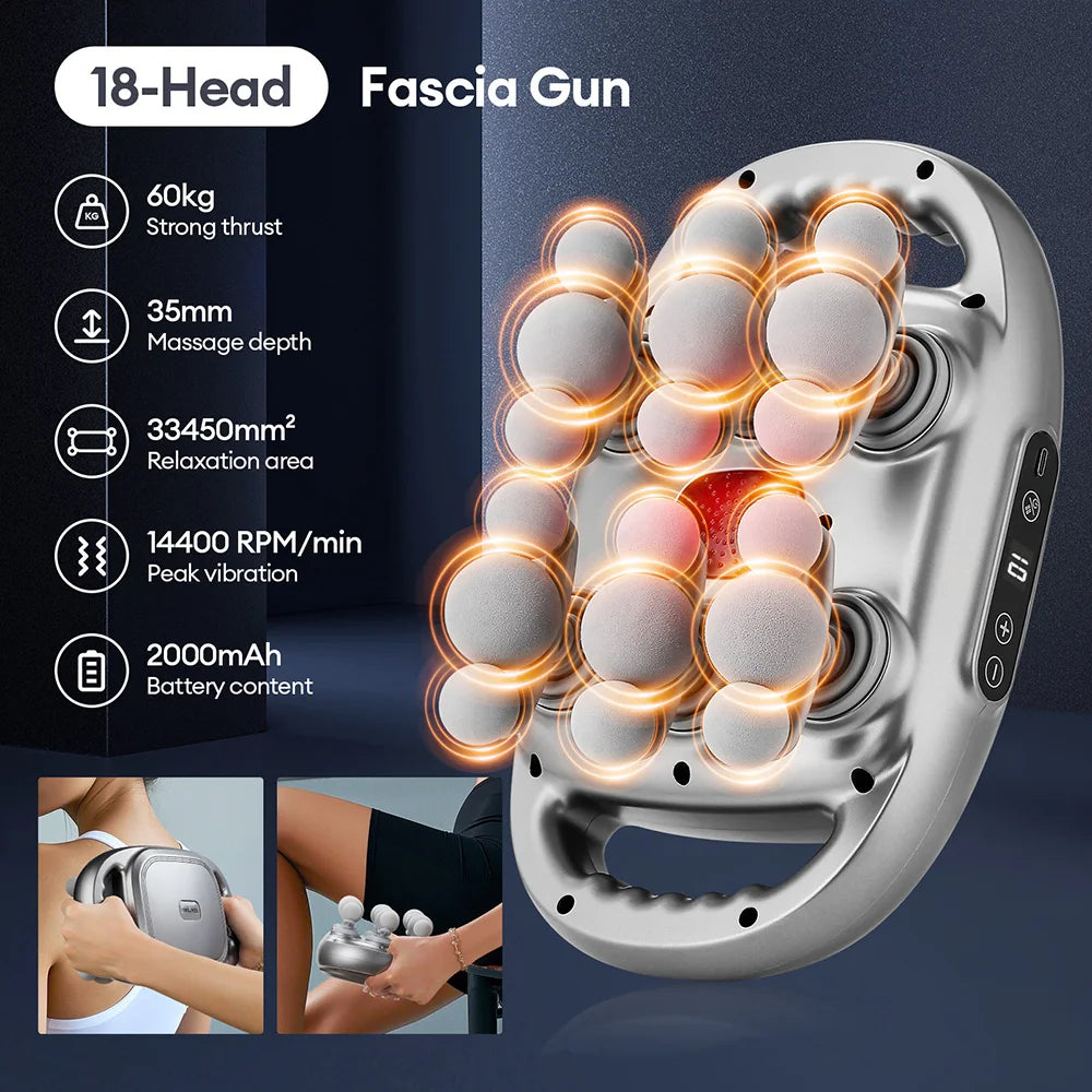 Body Massage Gun with 18 Heads – Muscle Relaxation and Recovery