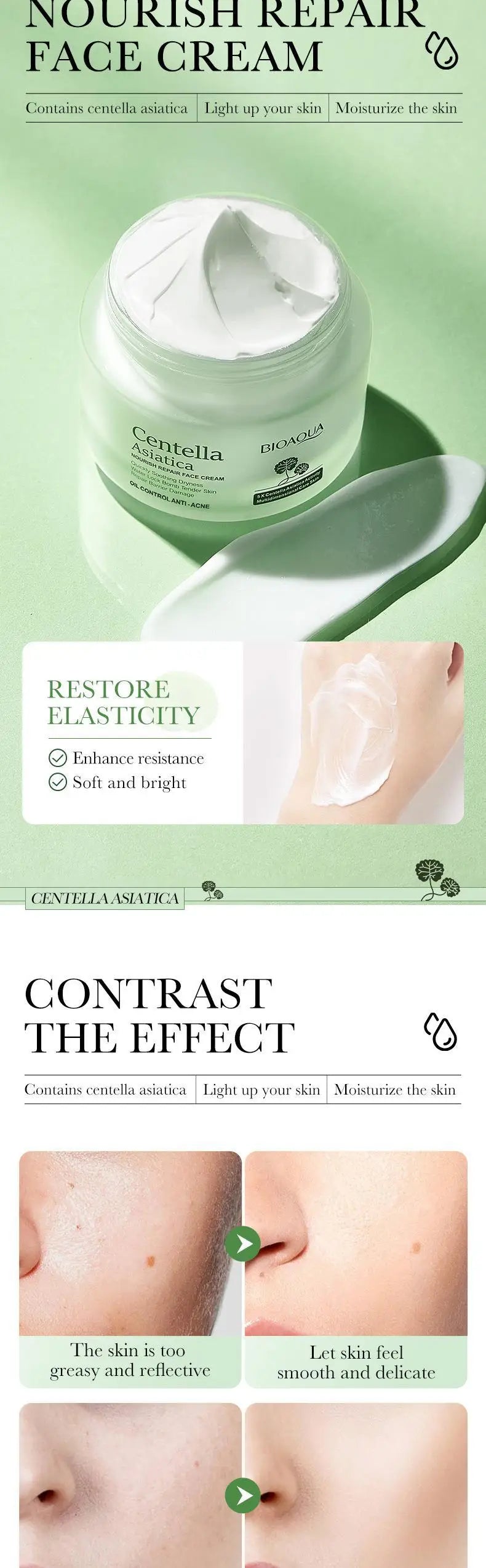 Set de cosmética japonesa para el cuidado de la piel con centella asiática: 6 productos