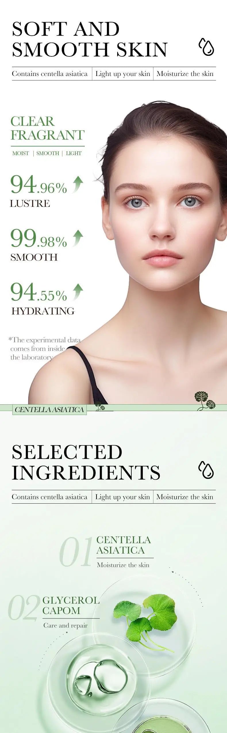 Set de cosmética japonesa para el cuidado de la piel con centella asiática: 6 productos