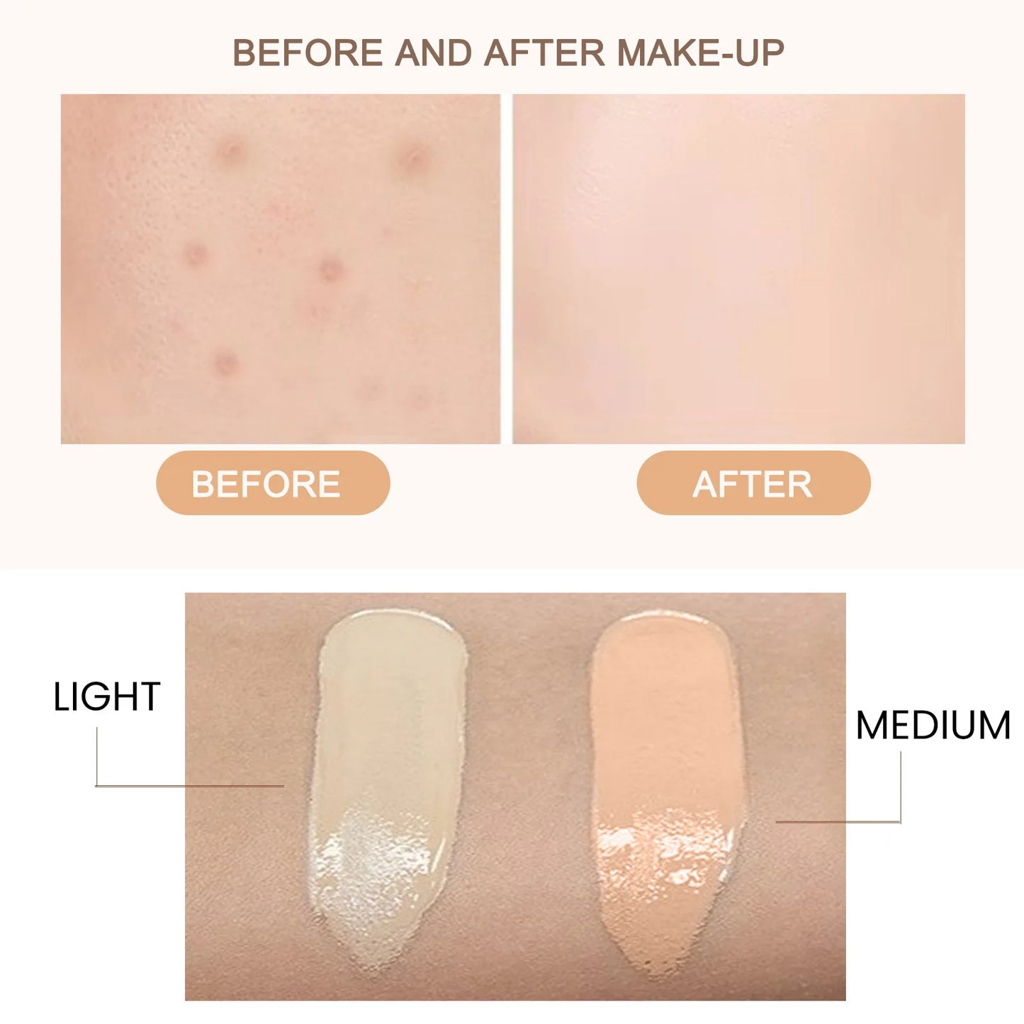Base de maquillaje hidratante CC resistente al agua y natural
