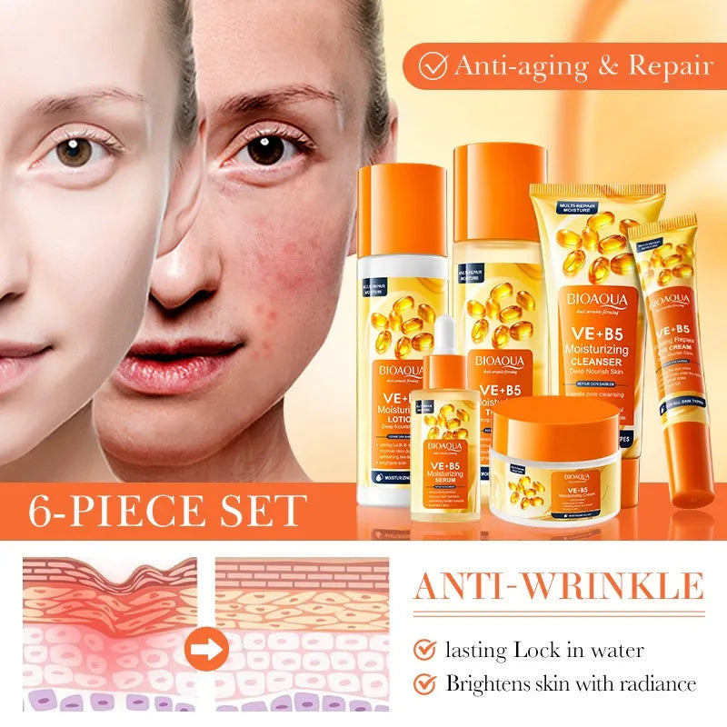 Anti-Wrinkle Skin Care Set with Vitamin E and Vitamin B5