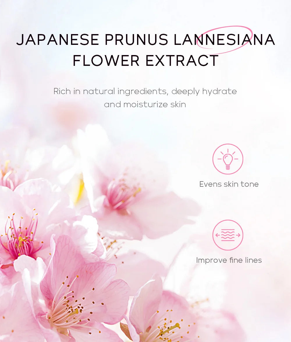 Set de 5 piezas para el cuidado de la piel con flores de cerezo japonesas