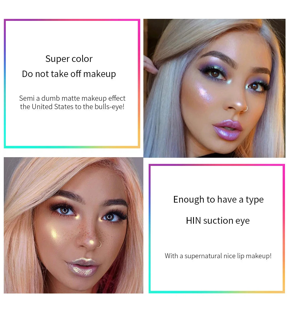 Laser Holographic Lip Gloss Liquid Lipstick Mermaid Pigment Lipgloss Waterproof Metallic Lip Makeup
