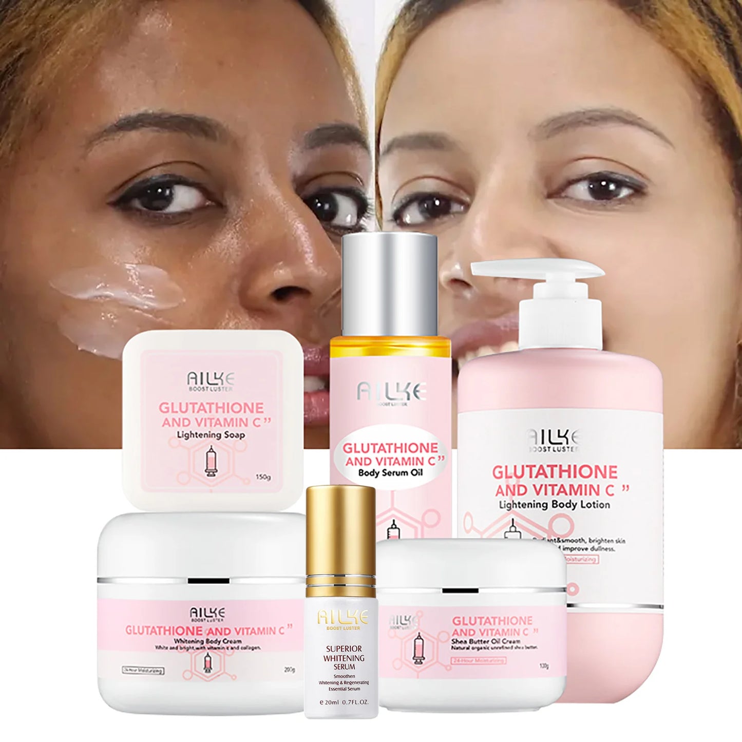 Whitening & Anti-Aging Skin Care Pack with Shea Butter, Glutathione & Vitamin C