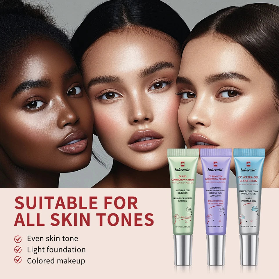 Set CC Cream, Corrector de rojeces, aclarante y corrector, gel de agua corrector e hidratante erborian