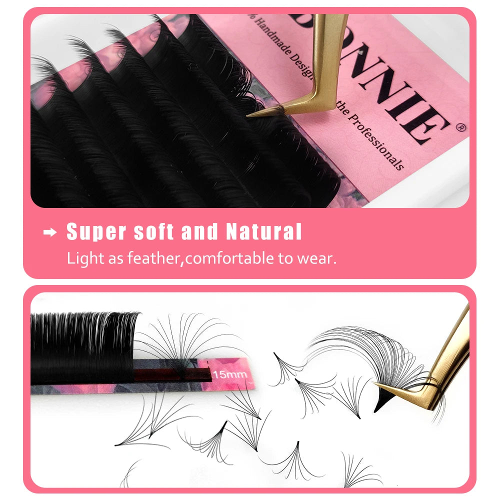 False Eyelash Extensions - Various Curl Styles, Thickness and Length. Luxury and for Professional Use, Hair by Hair Technique.