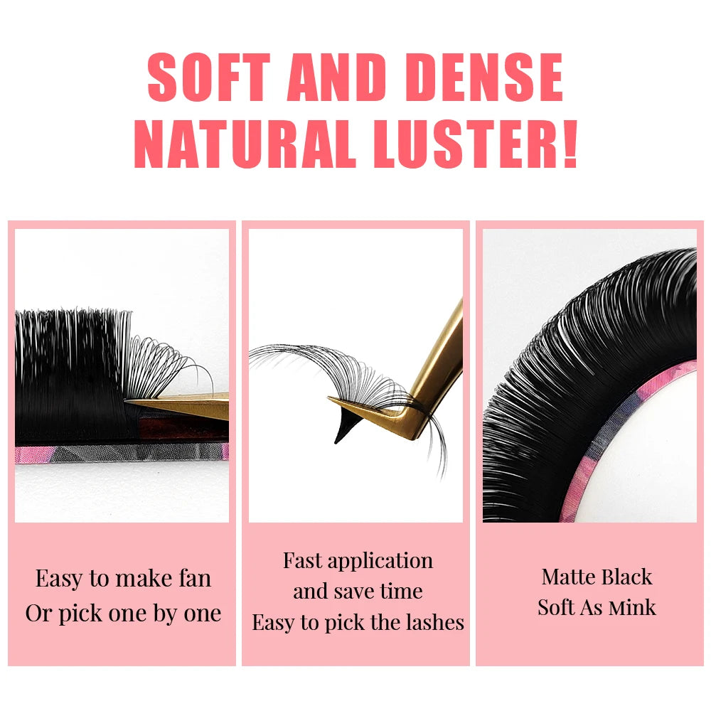 False Eyelash Extensions - Various Curl Styles, Thickness and Length. Luxury and for Professional Use, Hair by Hair Technique.