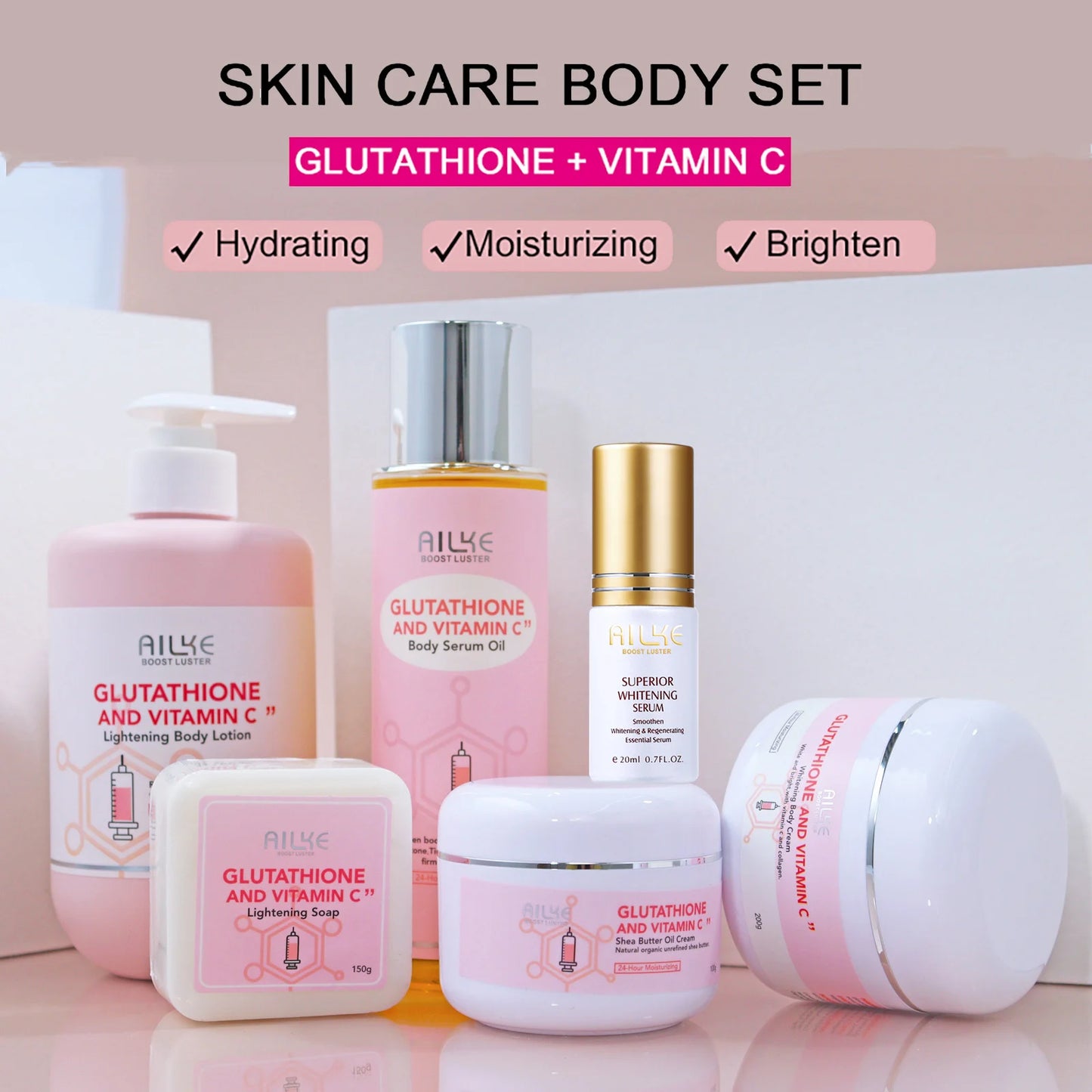 Whitening & Anti-Aging Skin Care Pack with Shea Butter, Glutathione & Vitamin C
