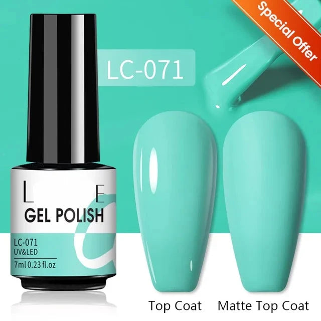 Esmalte de uñas en gel de 129 colores y 7 ml: barniz de manicura semipermanente con curado LED/UV