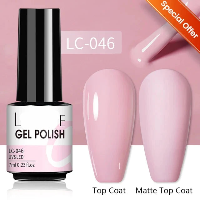 Esmalte de uñas en gel de 129 colores y 7 ml: barniz de manicura semipermanente con curado LED/UV