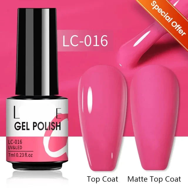 Esmalte de uñas en gel de 129 colores y 7 ml: barniz de manicura semipermanente con curado LED/UV