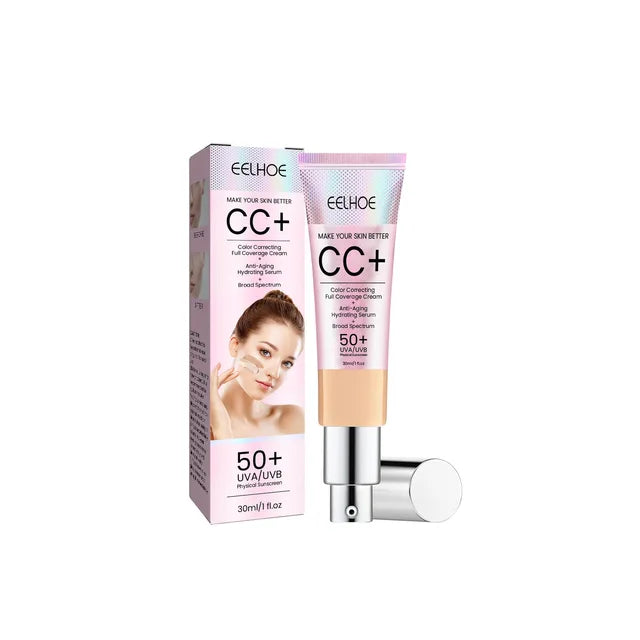 Base de maquillaje hidratante CC resistente al agua y natural