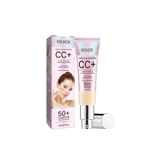 Base de maquillaje hidratante CC resistente al agua y natural