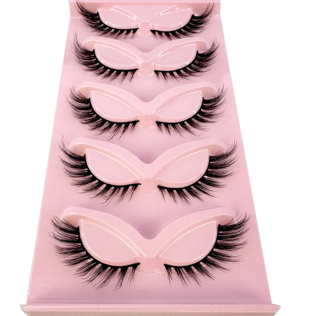 Pestañas postizas de pelo sintético de alta calidad prémium | Estilo ojo de gato de visón 3D