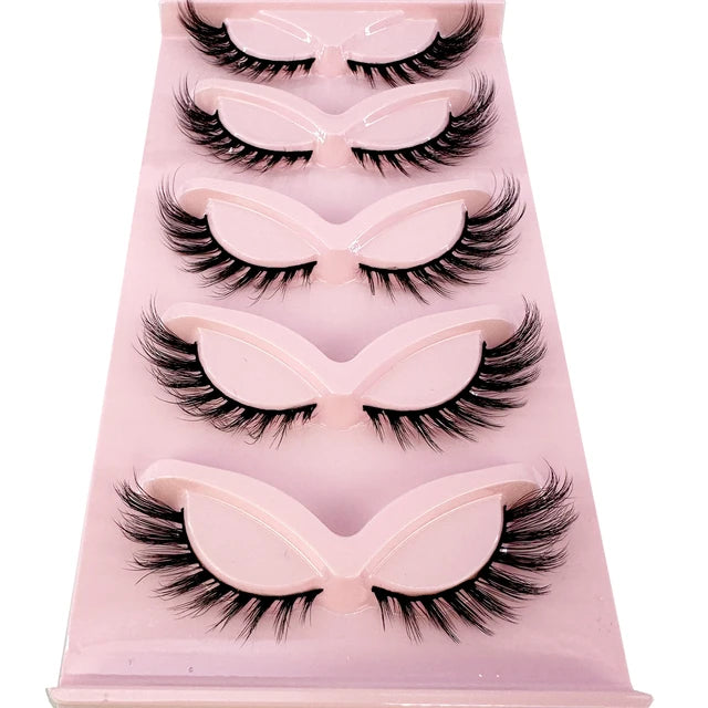 Pestañas postizas de pelo sintético de alta calidad prémium | Estilo ojo de gato de visón 3D
