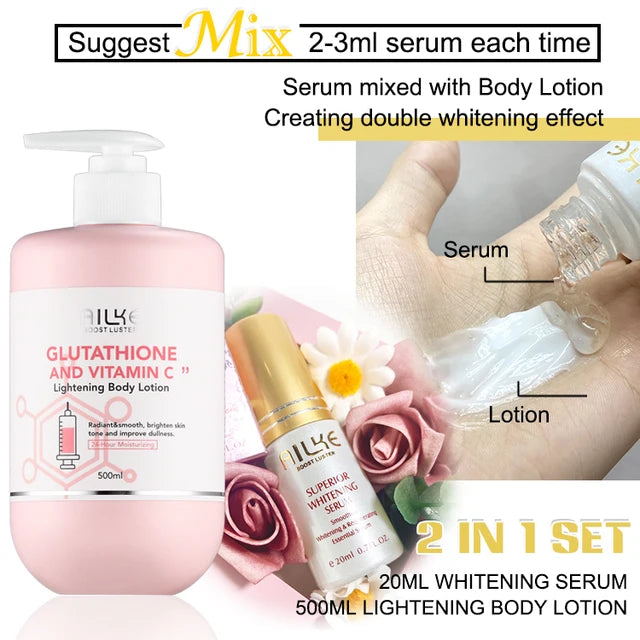 Whitening & Anti-Aging Skin Care Pack with Shea Butter, Glutathione & Vitamin C