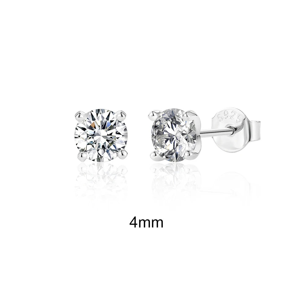 Pendientes de moissanita en plata de ley 925